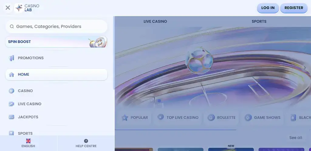 CasinoLab Casino Review Screenshot